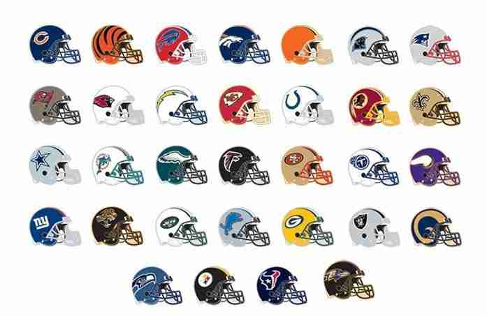 Graphic Of All NFL Teams Helmets