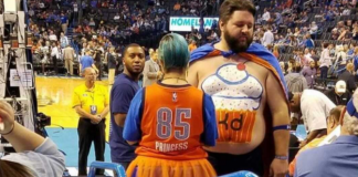 Kevin Durant Cupcake On Fat Man's Belly