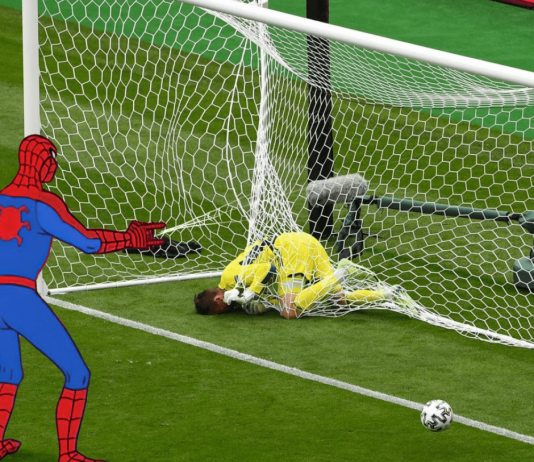 Spider Man Sprays Scotland Keeper After Goal By Patrik Schick