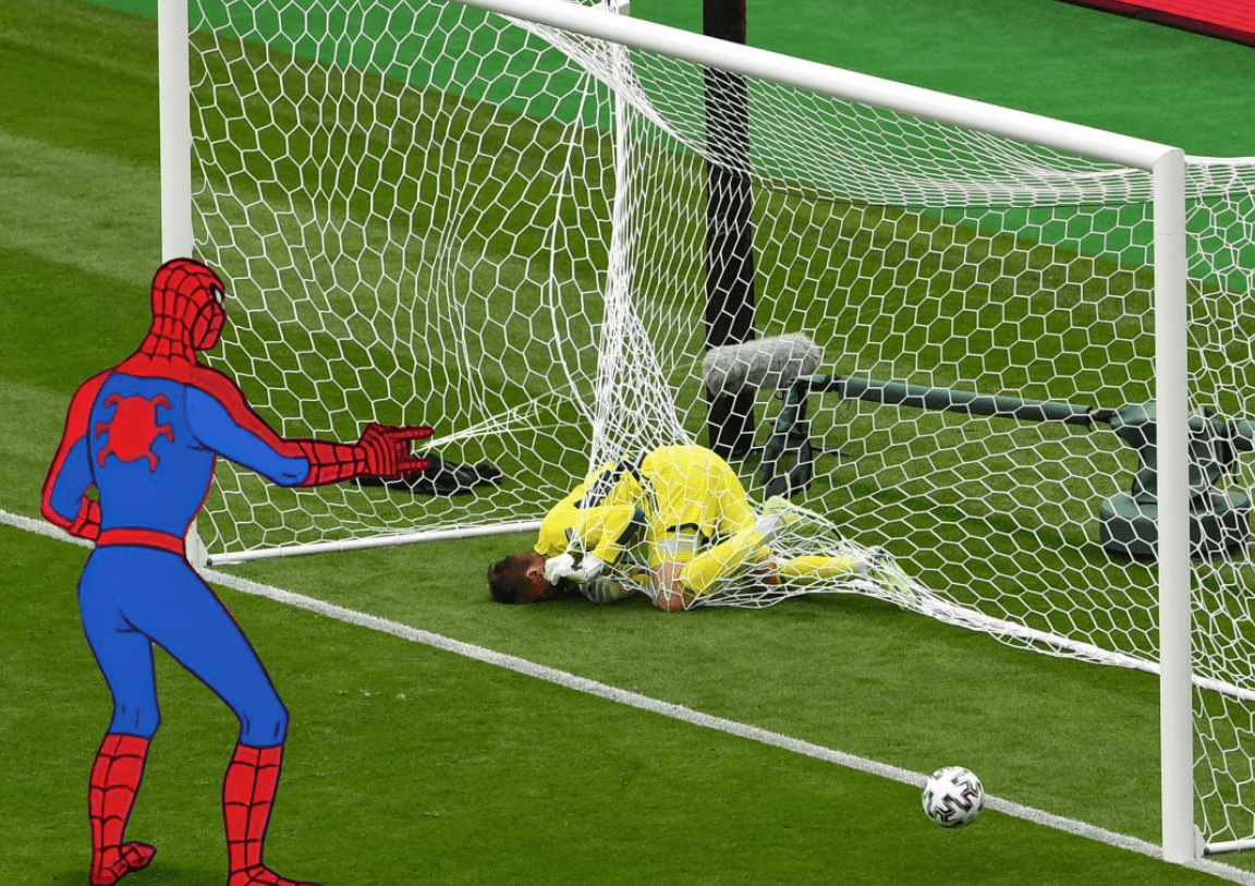 Spider Man Sprays Scotland Keeper After Goal By Patrik Schick