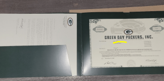Packers Stock Share Picture That Shows The Packers Stock Certificate