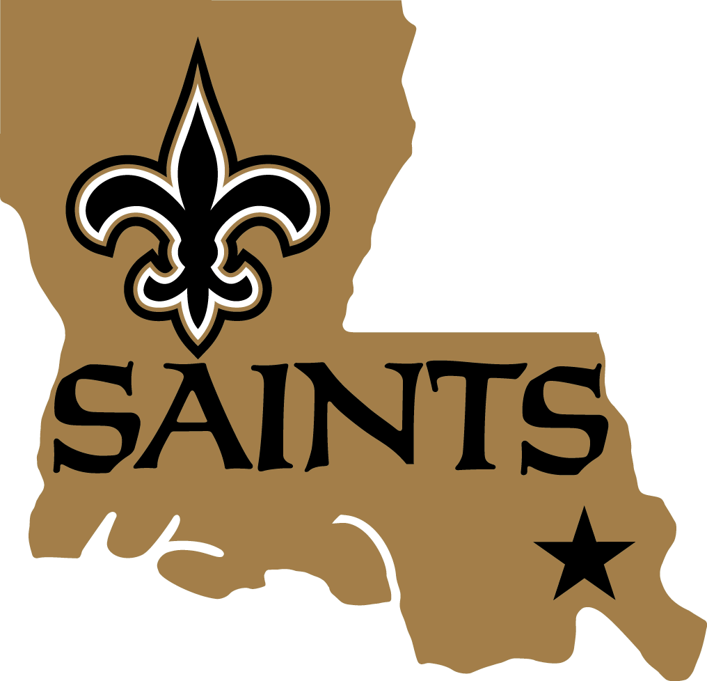 New Orleans Saints Logo With The State Of Louisiana