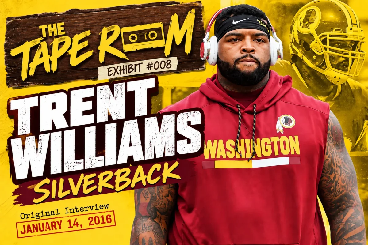 Trent Williams Silverback original January 14, 2016 interview with Paul Eide for I-80 Sports Blog's The Tape Room Exhibit 008.